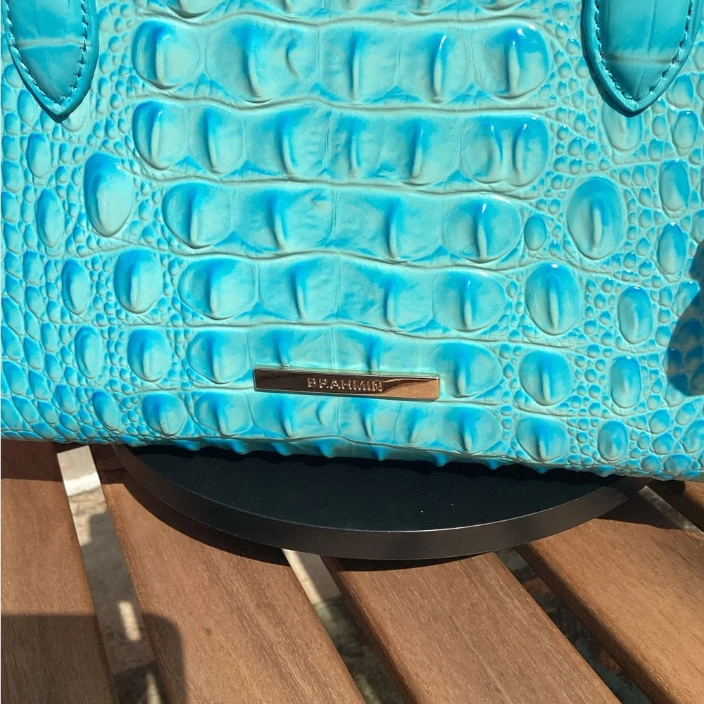 Brahmin Cami Tropic Blue Melbourne Satchel NWT - Picture 3 of 10